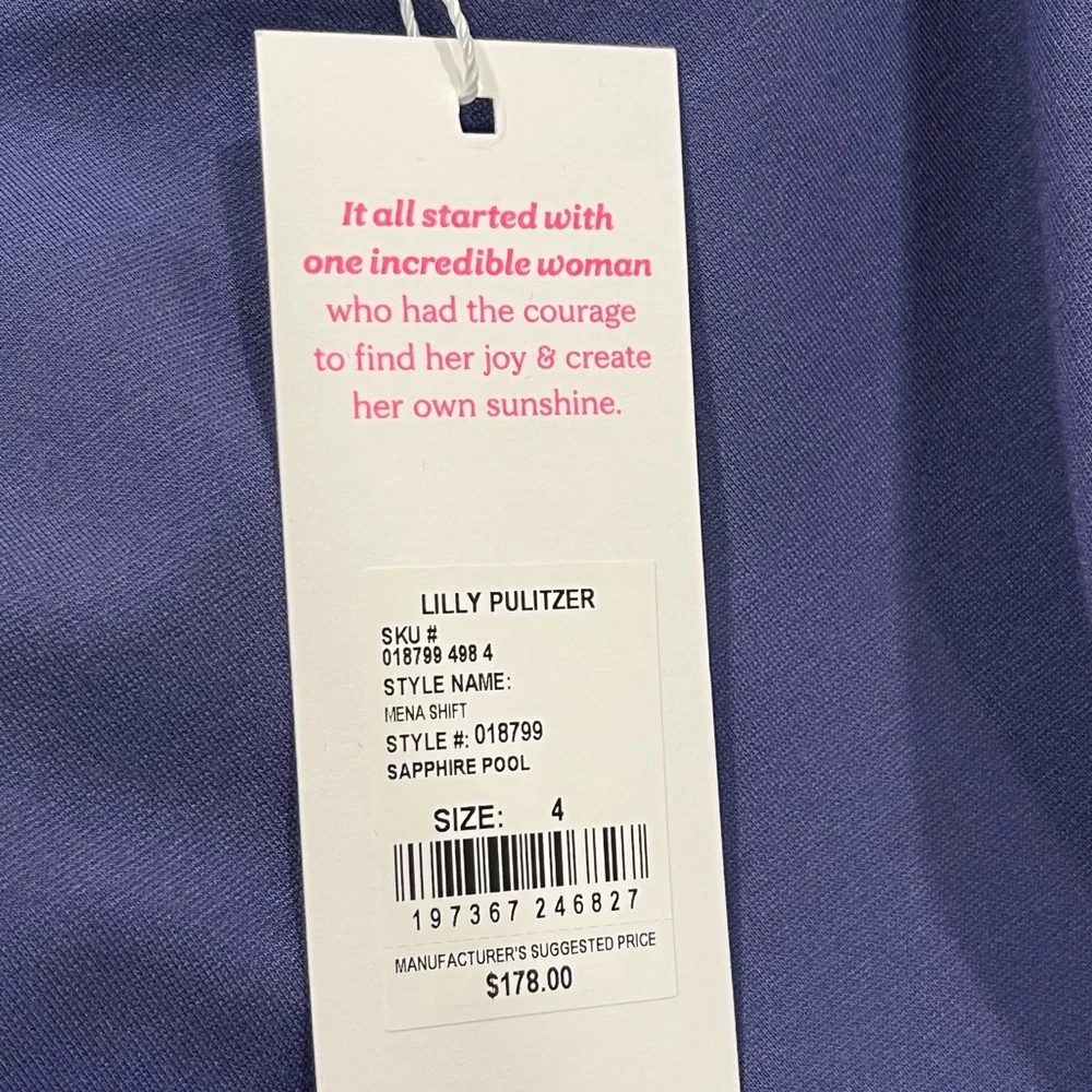 (NWT $178) Lilly Pulitzer Mena Shift Dress in Navy Size 4